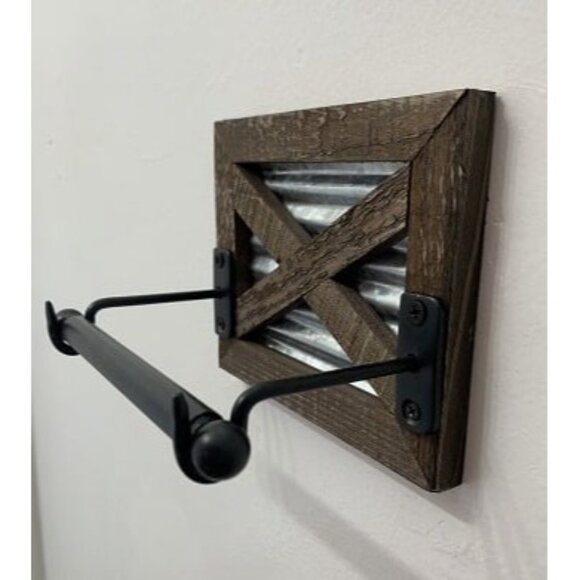 New Farmhouse Toilet Paper Holder with Bracket - Farmhouse Bathroom Rustic Decor - Picture 2 of 2
